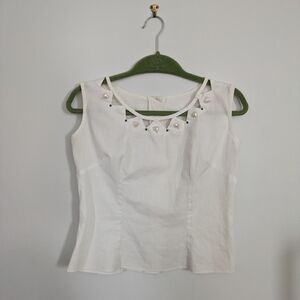 Handcrafted white cotton blouse